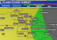 Flooding possible as heavy rain falls across the Charlotte area