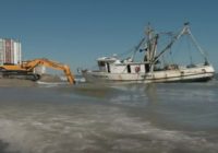 Shrimp boat back out to sea after Hurricane Ian left it stranded on Myrtle Beach shore
