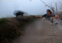 Dramatic video captures couple running from RV, diving into ditchwater to shelter from Texas tornado