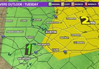 Another round of storms Tuesday could bring hail, damaging winds