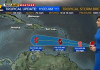 Eastern Caribbean islands shut down as Tropical Storm Bret closes in