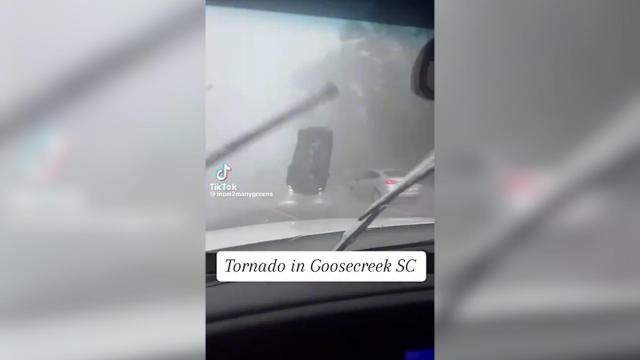 High winds and a possible tornado caused a car to flip on Wednesday in Goose Creek, South Carolina. Video courtesy of @momof2manygreens. High winds and a possible tornado caused a car to flip on Wednesday in Goose Creek, South Carolina. Video courtesy of @momof2manygreens.