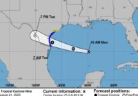 Tropical storm expected to hit Texas coast Tuesday