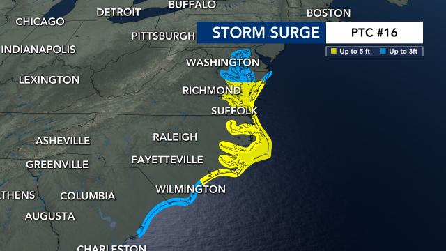 Storm surge: Tropical Storm Ophelia