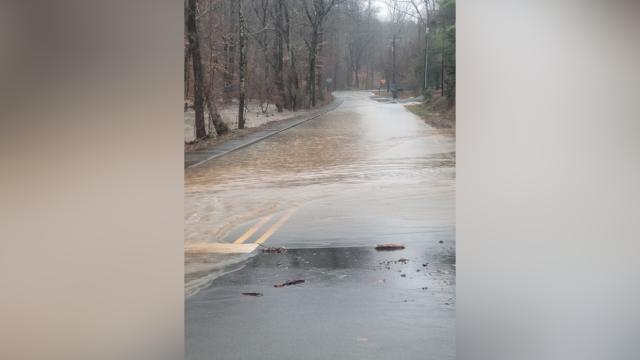 Flooding on Umstead Drive between Greene Street and Village Drive. Flooding on Umstead Drive between Greene Street and Village Drive.