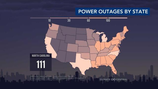 Climate in Crisis: Power outages by state