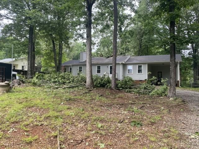 Storms early on Memorial Day 2024 brought trees branches down in Fuquay-Varina.