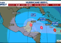Hurricane Beryl strengthens to category 4 as it continues track to the west