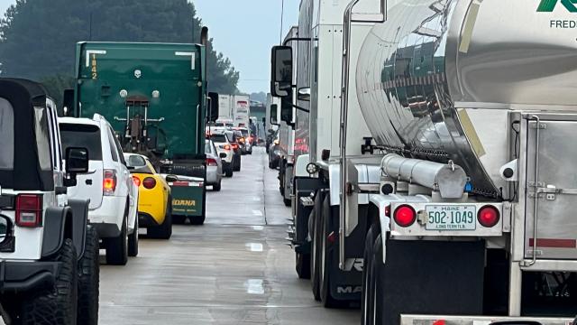 A WRAL News photojournalist said I-95 is a mess between Dortches and U.S. 64, with cars in the medians and going in the wrong direction. A photo showed people out of their cars.