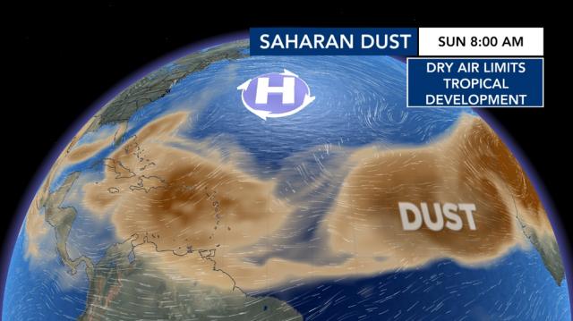 Saharan dust Sunday at 8 a.m.