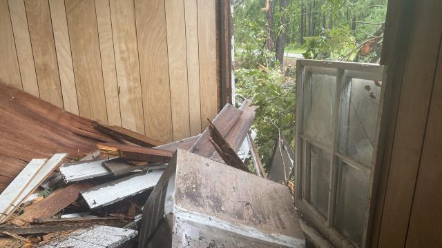 Damage at Friendship Primitive Baptist Church in Wilson County. Damage at Friendship Primitive Baptist Church in Wilson County.