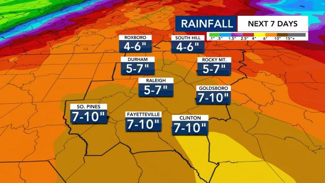 Rainfall projections for Tropical Storm Debby. Updated at 3 a.m. on Wednesday, Aug. 7, 2024. Rainfall projections for Tropical Storm Debby. Updated at 3 a.m. on Wednesday, Aug. 7, 2024.