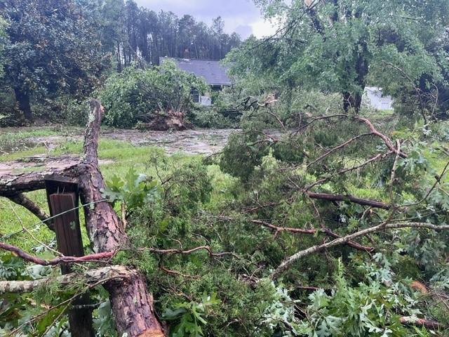A home was damaged from a tornado in Franklin County on Aug. 8, 2024. A home was damaged from a tornado in Franklin County on Aug. 8, 2024.