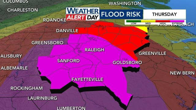 Extreme risk for flash flooding Thursday Extreme risk for flash flooding Thursday