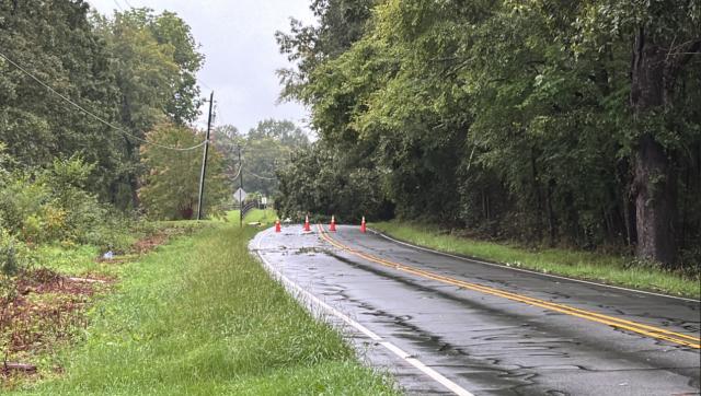 A tree is blocking 2423 Old Greensboro Road in Orange County.