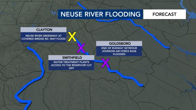 Neuse River flooding updated Aug. 8, 2024