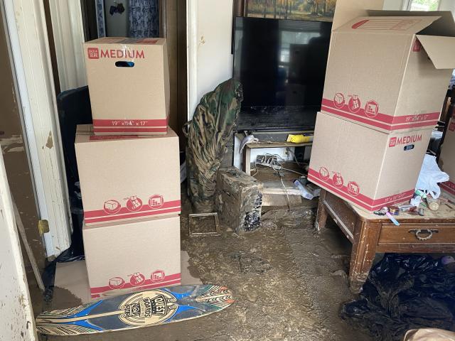 Damage inside Micheal Danford's home