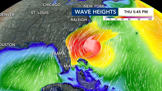 Wave heights increase, leading to rough surf along the East Coast later in the week