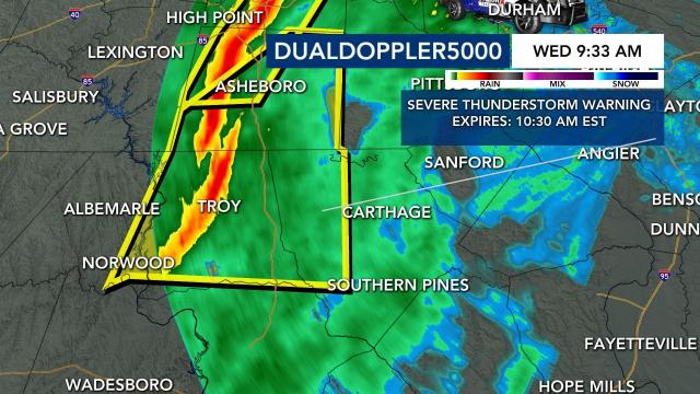 Severe thunderstorm warning for Moore County Wednesday Severe thunderstorm warning for Moore County Wednesday