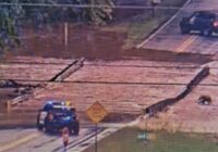Severe storm floods Cabarrus County road