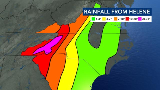 Analysis of rain totals during Helene in North Carolina Analysis of rain totals during Helene in North Carolina