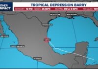 Tropical Storm Barry weakens to a depression as it makes landfall near Tampico, Mexico