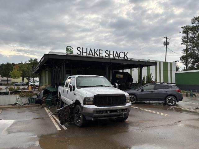 Shake Shack damage at Eastgate Crossing in Chapel Hill