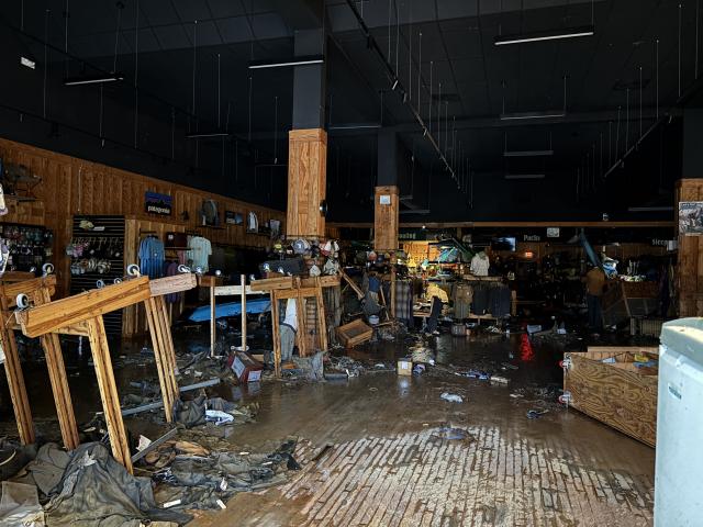 Great Outdoor Provisions Co. is a mess after Chantal brought severe weather to the area. Great Outdoor Provisions Co. is a mess after Chantal brought severe weather to the area.